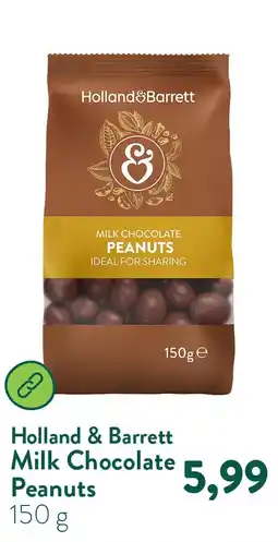 Holland & Barrett Milk Chocolate Peanuts aanbieding