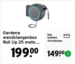 GAMMA Gardena wandslangenbox Roll Up 25 meter incl. tuinspuit aanbieding