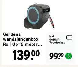 GAMMA Gardena wandslangenbox Roll Up 15 meter incl. tuinspuit aanbieding