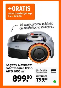 GAMMA Segway Navimow robotmaaier 1206 AWD 600 m² aanbieding