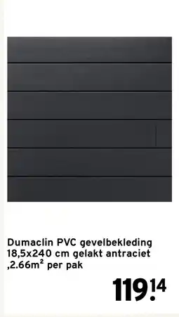 GAMMA Dumaclin PVC gevelbekleding 18,5x240 cm gelakt antraciet ,2.66m² per pak aanbieding