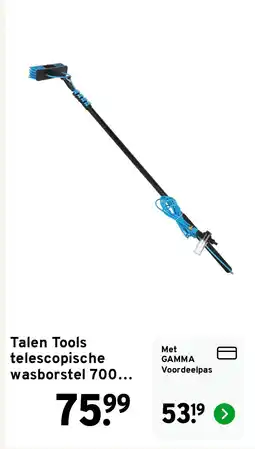 GAMMA Talen Tools telescopische wasborstel 700 cm aanbieding