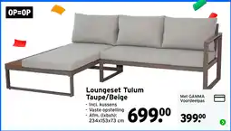 GAMMA Loungeset Tulum Taupe/Beige aanbieding
