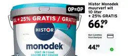 GAMMA Histor Monodek muurverf wit 10 liter +25% GRATIS aanbieding