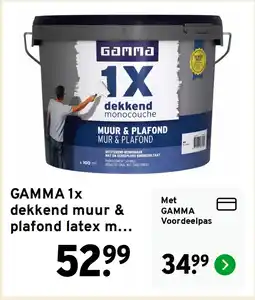 GAMMA GAMMA 1x dekkend muur & plafond latex mat wit 10 liter aanbieding