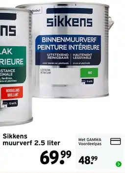 GAMMA Sikkens muurverf aanbieding