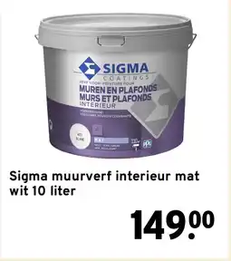GAMMA Sigma muurverf interieur mat wit 10 liter aanbieding