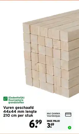 GAMMA Vuren geschaafd 44x44 mm lengte 210 cm aanbieding