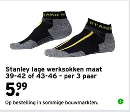 GAMMA Stanley lage werksokken maat 39-42 of 43-46 - per 3 paar aanbieding
