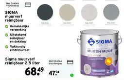 GAMMA Sigma muurverf reinigbaar aanbieding