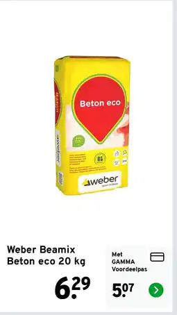 GAMMA Weber Beamix Beton eco 20 kg aanbieding