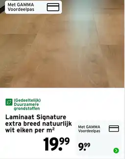 GAMMA Laminaat Signature extra breed natuurlijk wit eiken aanbieding