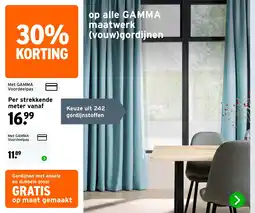 GAMMA op alle GAMMA maatwerk (vouw)gordijnen aanbieding