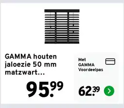 GAMMA GAMMA houten jaloezie 50 mm matzwart (kleurnr. 947) 60x180 cm (bxh) aanbieding