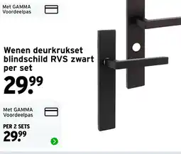 GAMMA Wenen deurkrukset blindschild RVS zwart aanbieding