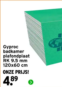 GAMMA Gyproc badkamer plafondplaat RK 9.5 mm aanbieding