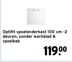 GAMMA Optifit spoelonderkast 100 cm -2 deuren, zonder werkblad & spoelbak aanbieding