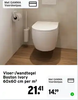 GAMMA Vloer-/wandtegel Boston Ivory 60x60 cm aanbieding