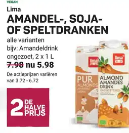 Ekoplaza AMANDEL-, SOJA- OF SPELTDRANKEN aanbieding