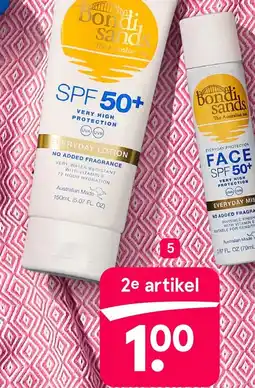 Etos Bondi Sands m.u.v. self tan bijv. Everyday Lotion SPF 50+ 150 ml aanbieding