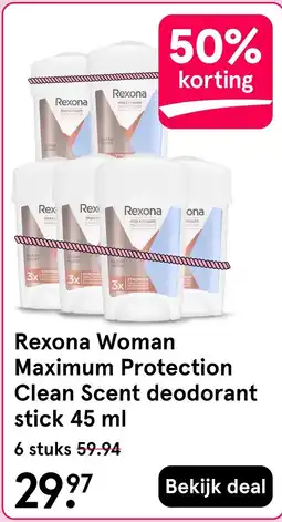 Etos Rexona Woman Maximum Protection Clean Scent deodorant aanbieding