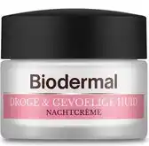 Bol.com Biodermal Nachtcrème Droge & Gevoelige Huid - Hydrateert en herstelt - 50ml aanbieding