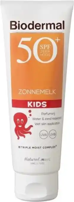 Bol.com Biodermal Zonnebrand Kids - zonnebrand kind met SPF50+ - zonnemelk speciaal voor kinder... aanbieding