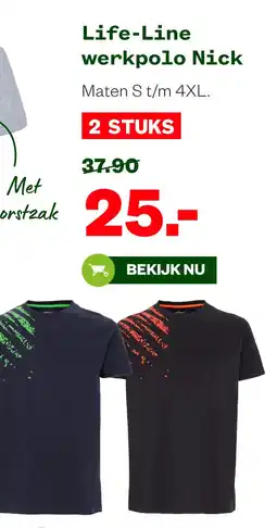 Welkoop Life-Line werkpolo Nick aanbieding