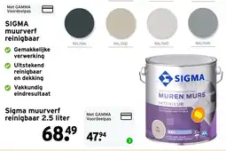 GAMMA Sigma muurverf reinigbaar aanbieding