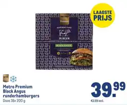 Makro Metro Premium Black Angus runderhamburgers aanbieding