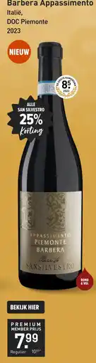 Gall & Gall Sansilvestro Barbera Appassimento aanbieding
