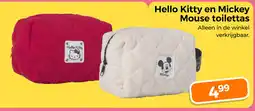 Trekpleister Hello kitty en mickey mouse toilettas aanbieding