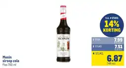 Makro Monin siroop cola aanbieding
