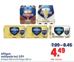 Makro Affligem multipacks incl. 0.0% aanbieding