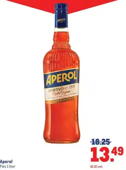 Makro Aperol Fles 1 liter aanbieding