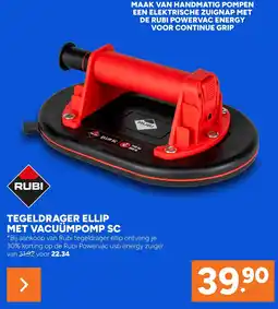BOUWMAAT Rubi tegeldrager ellip met vacuümpomp sc aanbieding