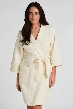 Wehkamp Hunkemöller quilted badjas ecru aanbieding