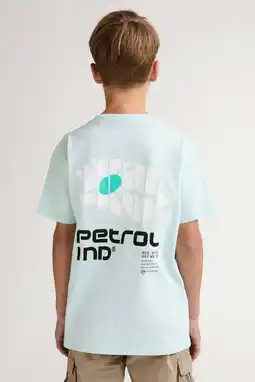 Wehkamp Petrol Industries T-shirt met backprint mintgroen aanbieding