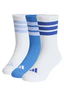 Wehkamp adidas Performance sportsokken - blauw/wit (set van 3) aanbieding