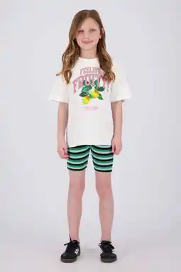 Wehkamp Vingino relaxed gestreepte bikershort groen aanbieding