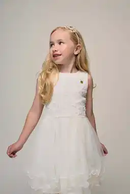 Wehkamp Le Chic midi jurk met tule offwhite aanbieding