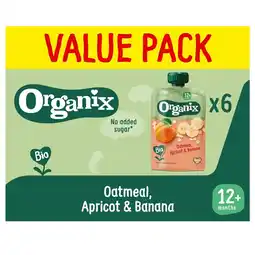 Kruidvat Organix 12+M Havermout, Abrikoos & Banaan Knijpzakjes aanbieding