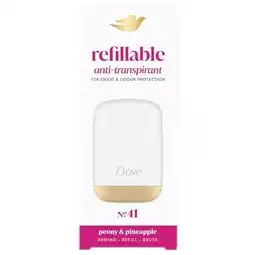 Trekpleister Dove No. 1 Peony & Pineapple Refillable Antitranspirant Starterkit aanbieding