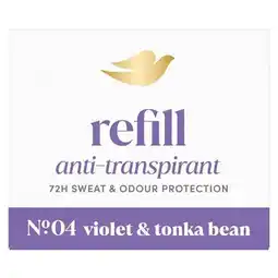 Trekpleister Dove No.4 Violet & Tonka Bean Antitranspirant Deodorant Navulling aanbieding