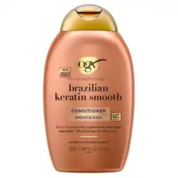 Trekpleister OGX Brazilian Keratin Smooth & Sleek Conditioner aanbieding