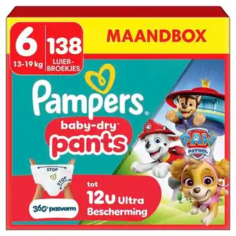 Trekpleister Pampers Baby-Dry Paw Patrol Pants Maat 6 Luierbroekjes aanbieding