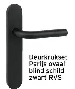 GAMMA Deurkrukset Parijs ovaal blind schild zwart RVS aanbieding