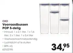 HANOS Oxo voorraadbussen pop 5-delig aanbieding