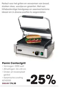 HANOS HENDI Panini Contactgrill aanbieding