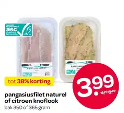 Spar pangasiusfilet natureel of citroen knoflook aanbieding